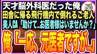 【感動する話】大学病院の天才脳外科医だったことを隠して生きる俺。田舎に帰郷する飛行機内で、乗客が倒れると美人CA「お客様の中にお医者様は？」➡︎俺が応急処置をするとまさか展開に【いい話】【朗読】