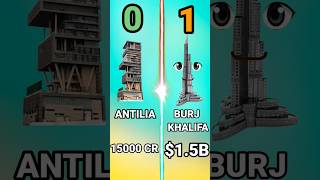Mukesh Ambani Antilia vs Burj Khalifa #shorts #facts #comparison #mukeshambani #antilia #burjkhalifa