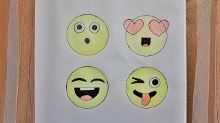 Easy to draw emotion faces emoji Skype yahoo facebook zalo || Easy Drawing|| Emojis Drawing