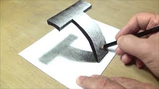 How To Draw A 3d Letter T - Easy Trick Art