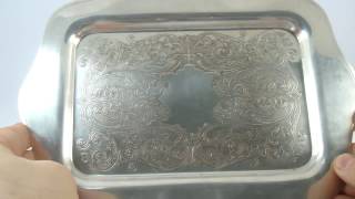 Oxford Plate SP Copper Vintage Elegant Serving Tray/Plate