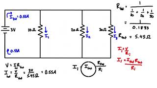 Current Division Example Problem #1 Parallel Resistors