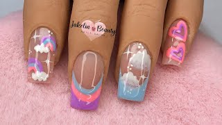 UÑAS DE ARCOÍRIS 🌈 DISEÑO NAIL ART FÁCIL Y RÁPIDO 🥰