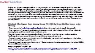 Research Report on Global and China Gypsum Board Industry Forecast to 2016