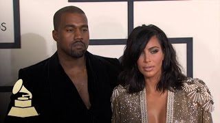 Kanye West And Kim Kardashian Kissing On GRAMMYs Fashion Cam | GRAMMYs