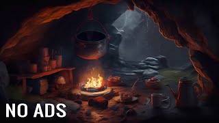Cooking Soup In The Cave Hiding from a Heavy Rain and Thunderstorm in a Cozy Warm Cave in theForest