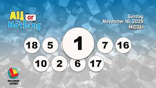 Wisconsin Lottery Midday Draw 11/16/2025