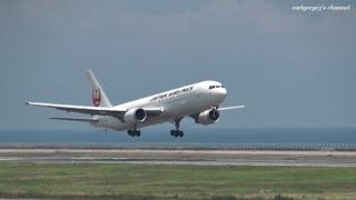 大分空港 Japan Airlines (JAL) Boeing 767-300ER JA656J 離陸 2012.7.28