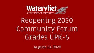 WCSD Grades UPK-6 Interactive Reopening Community Forum