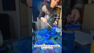 Paint making from pigments #pigment #colour #art #london #painting #abstractart #pigmentation  #blue