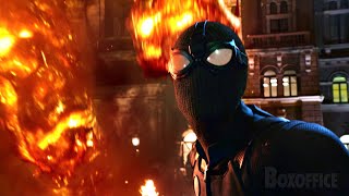 Black Spider-Man & Mysterio VS Fire Monster | Spider-Man: Far from Home | CLIP
