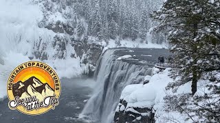 Epic Water Fall In Winter! Snowshoeing to Mesa Falls, Targhee National Forest