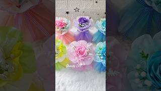 Single satin rose wrapping tutorial #satinrose #ribbonrose