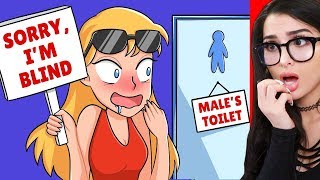 I pretended to be BLIND & I saw EVERYTHING (True Story Animation)