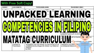 Unpacked Learning Competencies in Filipino / MATATAG Curriculum