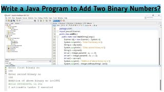 Write a Java Program To add Two Binary Numbers? | Adding Two Binary Numbers in Java- Hindi