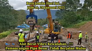 Alat Berat Vibro Kewalahan..!! || Pemancangan Pipa Besar Tidak Berjalan Mulus