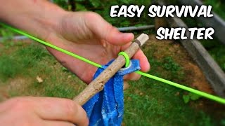 How to Set Up a Shelter Tarp Fastest Way - Survival Hack