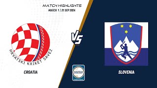 Match 1 - CRO vs SVN | Highlights | ECI Croatia-Slovenia, 2024 | 21 Sep 2024 | ECI24.099