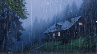 HEAVY RAIN at Night to Sleep Well and Beat Insomnia | Thunderstorm for Insomnia, Relaxing, ASMR