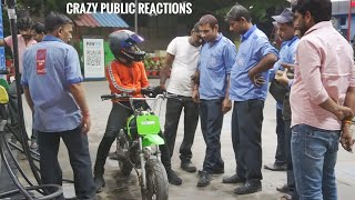 Crazy Public Reactions on Mini Dirt Bike