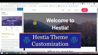 WordPress Hestia - 3.0 Theme Customization | Step by Step tutorial for beginner's 2021