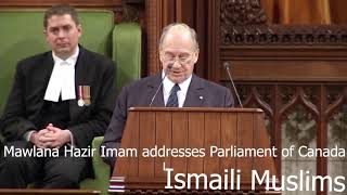 Mowlana Hazir Imam addresses Parliament of Canada