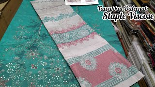 Tawakkal Dafeenah Embroidered staple Digital Print Shirt Fancy Baroshiya Banarsi Dupatta For Sale