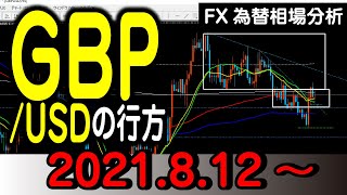 ＃FX為替【GBP/USD(ポンドドル)】2021.8.12相場分析(倍速再生推奨)