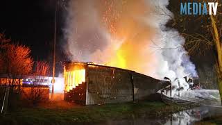 Grote brand aan tribune van sportvereniging Berkel en Rodenrijs