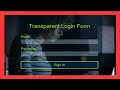 Transparent Login Form with Html and CSS || #code #coding