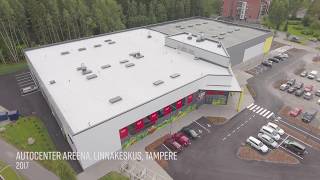 Teräshalli, teräsrunko ja julkisivurakenteet – AutoCenter Areena, Linnakeskus, Tampere