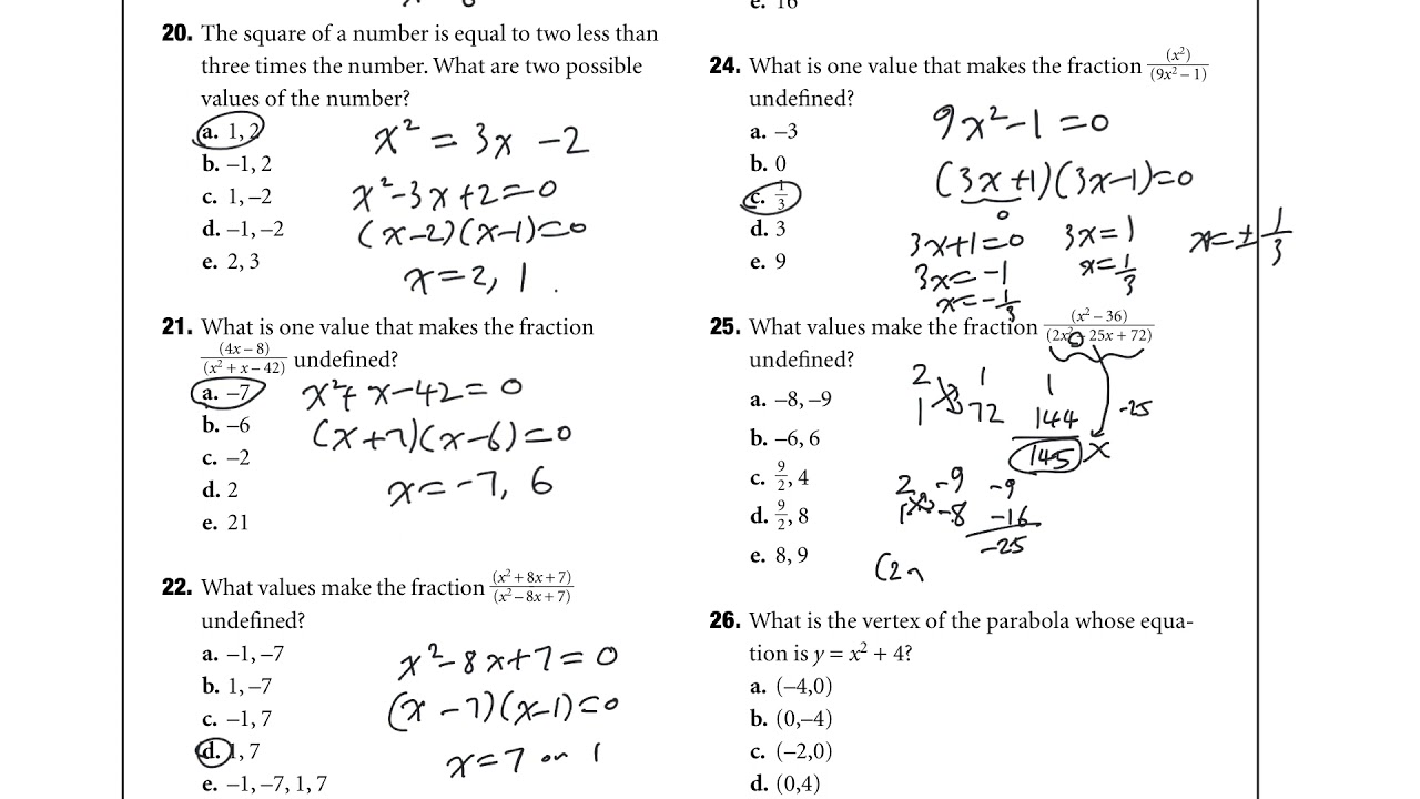 Sat Sample Math Questions With Answers Pdf