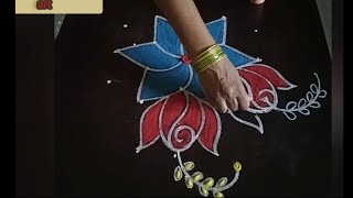 DDM Rangoli and art//New flower design//Friday rangoli