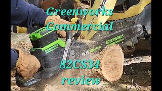 Greenworks Commercial 82v 82CS34 4.5hp (3.4kw) battery electric cordless chainsaw review