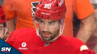 Red Wings' Joe Veleno and Christian Fischer Team Up For 2-on-0 goal vs. Flyers