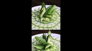 Cucumber Swan Garnish #VegetableCarving #CucumberGarnish