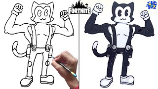 How to Draw Toon Meowscles from Fortnite || Easy Step by step