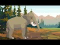 asiatic elephant vs moose jungle vs woodland animals s1 animal animation