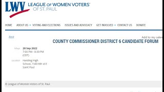 COUNTY COMMISSIONER DISTRICT 6 CANDIDATE FORUM