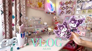 VLOG💚社会人オタクの休日🏃‍♀️ステッカー探しの旅🎀ガチャガチャコンプリート💖サンリオ多め👑