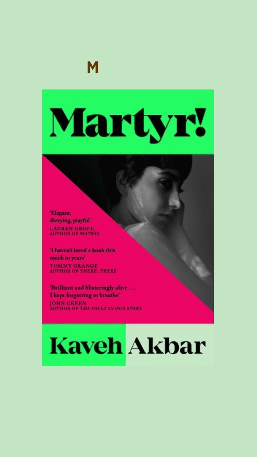 Book of the month April 2024 Martyr! by Kaveh Akbar