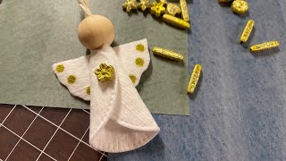 Christmas Decorations Ornaments- How to make an Angel Ornament out of cotton rounds