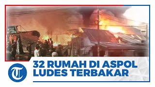 32 Rumah di Asrama Polisi di Makassar Ludes Terbakar saat Sore, Petugas Damkar Buka Puasa di TKP