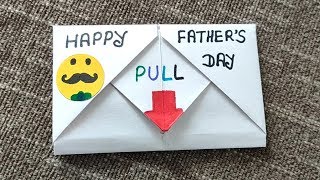 SURPRISE MESSAGE CARD FOR FATHER'S DAY | Pull Tab Origami Envelope Card | Father's Day Pull Me Card