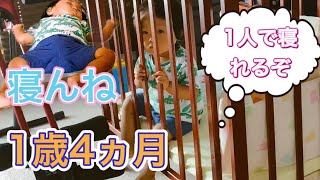 1歳4ヶ月のお昼寝の時間は？ベビーベッド卒業に向けて下で寝かせる練習【Naptime at 1 year and 4 months】