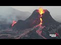 iceland volcano drone footage captures stunning up close view of eruption