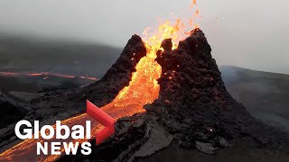 Iceland volcano: Drone footage captures stunning up-close view of eruption