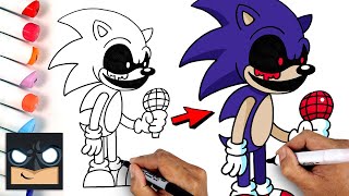 How To Draw Sonic.EXE | Friday Night Funkin
