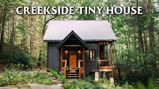 Peaceful Creekside Tiny House Next to Waterfall! Full Tour!